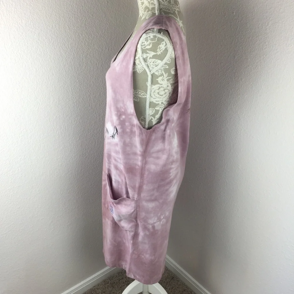 Vintage 1990s Primitives Andrea Bragg Pink Dress Medium Cotton Sleeveless Hawaii - Picture 4 of 8